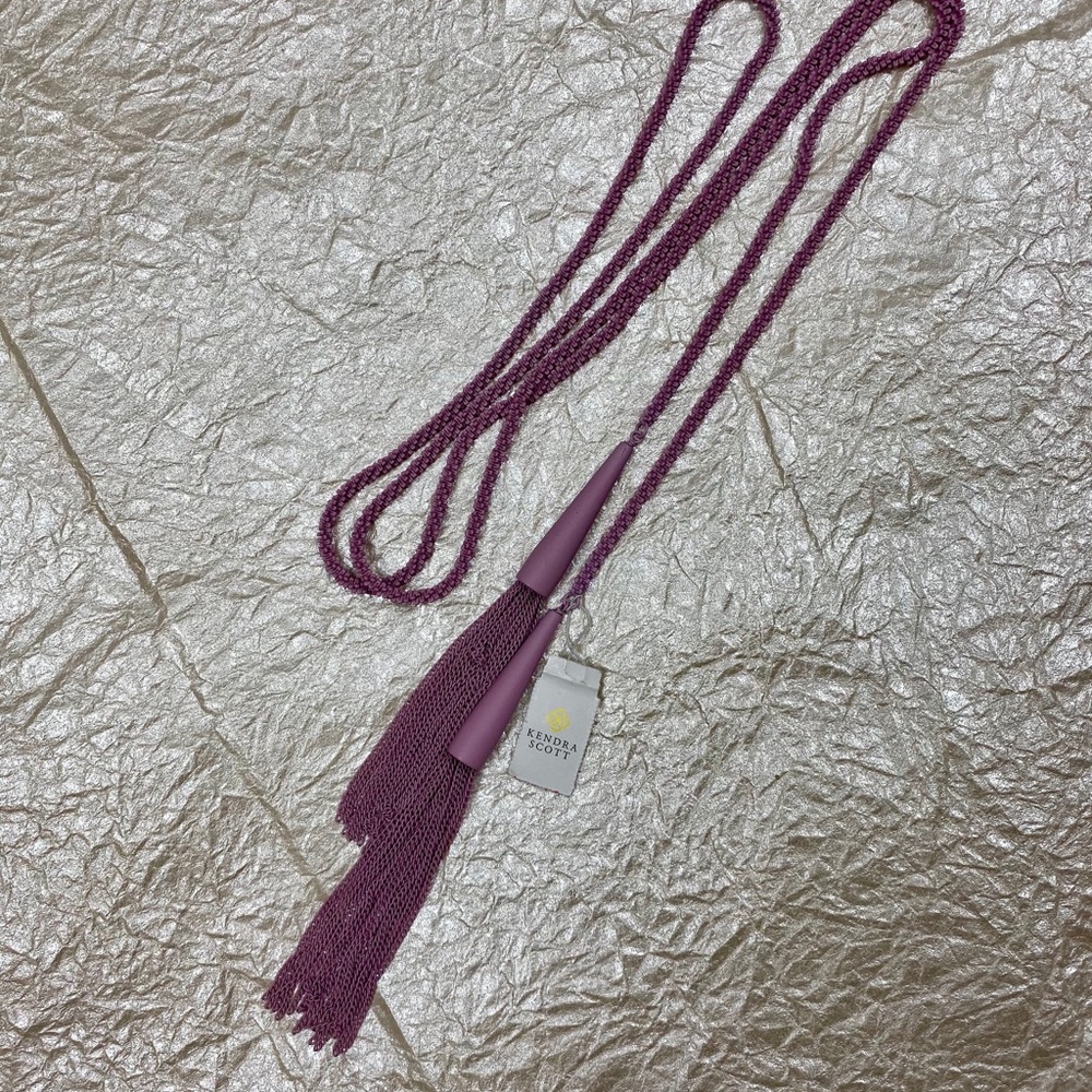 Kendra Scott Lilac Matte Phara Tassel Necklace NEW - Picture 2 of 8